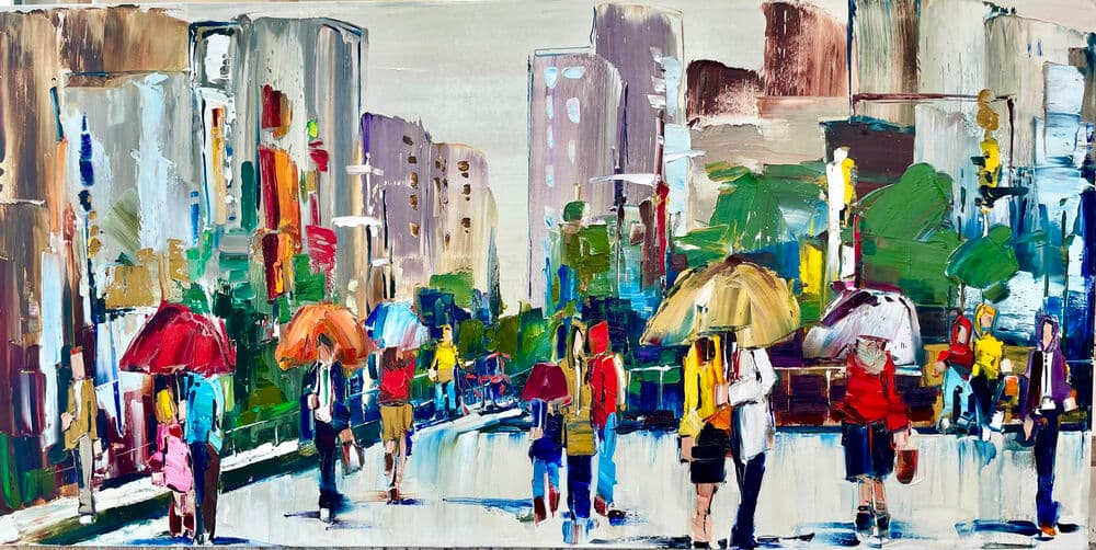 Painting titled: bright spots