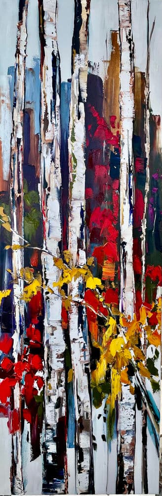 Painting titled: dancing from tree to tree