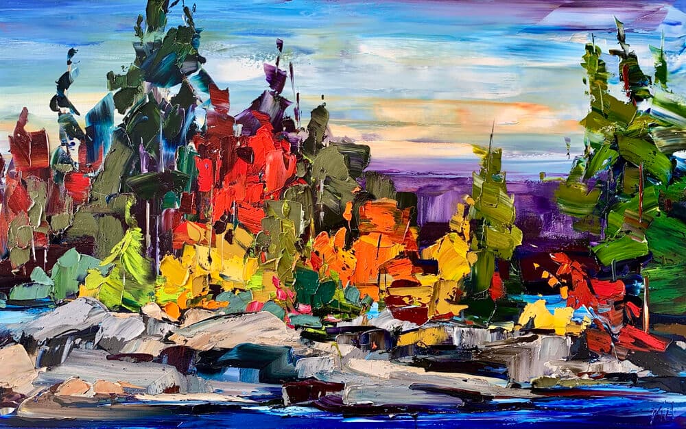 Painting titled: this world is bright & blue